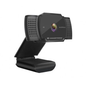 Webcam 2k conceptronic amdis02b 5mp -  usb - 3.6mm  - 30 fps - angulo vision 72? -  enfoque automatico - microfono integrado