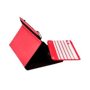 Funda universal gripcase silver ht para tablet 9 - 10 pulgadas + teclado bluetooth rojo