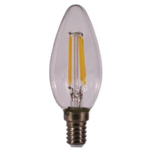 Bombilla led kodak filamento cristal vela c37 -  e14 -  470lm -  calido 3000k -  4w=40w -  no regulable