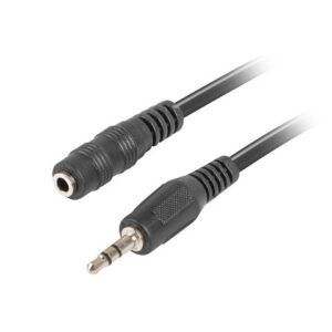 Cable estereo lanberg jack 3.5 mm macho - jack 3.5mm hembra 5m negro