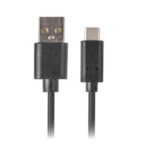 Cable usb lanberg 2.0 macho -  usb tipo c macho quick charge 3.0 1m negro