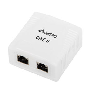 Roseta lanberg de superficie cat.6 ftp 2x toma rj45 blanco