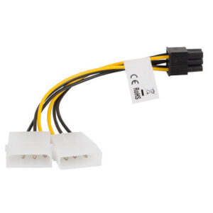 Cable lanberg alimentacion molex 2x macho a hembra btx 6 pin psu 15 cm
