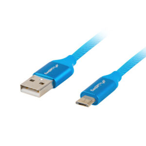 Cable usb lanberg 2.0 macho - micro usb macho quick charge 3.0 1m azul