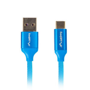 Cable usb lanberg 2.0 macho - usb tipo c macho quick charge 3.0 0.5m azul