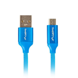 Cable usb lanberg 2.0 macho - micro usb macho quick charge 3.0 1.8m azul