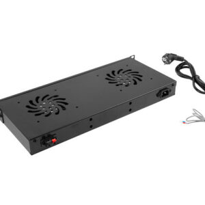 Panel ventilacion lanberg lcd 2 ventiladores termostato 230v 1u rack 19 negro