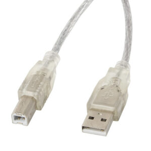 Cable impresora lanberg usb a -  usb b macho - macho ferrita 3m transparente