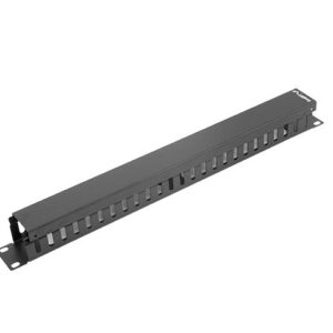 Organizador de cables lanberg metalico 1u tipo a rack 19 negro