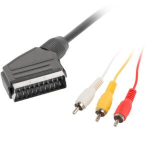 Cable euroconector lanberg macho - 3x rca macho 1.8m