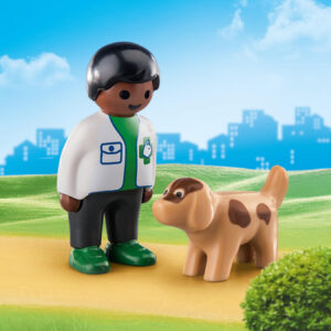 Playmobil 1.2.3 veterinario con perro