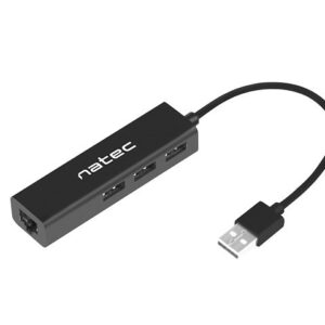 Adaptador natec dragonfly usb 2.0 a rj45 gigabit con 3xusb 2.0