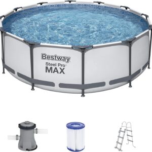 Bestway 56418d -  piscina desmontable tubular steel pro max 366 x 100 cm - con depuradora cartucho 2.006 l - h y escalera