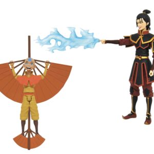 Surtido figuras diamond collection avatar the last airbender aang & azula 6 unidades action figures series 2 18 cm