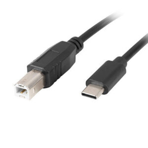 Cable usb lanberg usb tipo c m a usb tipo b m 2.0 1.8m ferrita negro