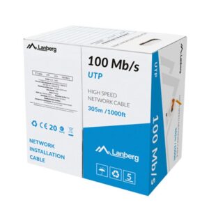 Bobina 100mb - s lanberg utp 305m solid cca naranja