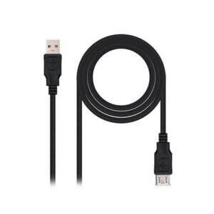 Cable alargador usb nanocable tipo a 2.0 a usb tipo a 2.0 1m -  macho - hembra -  negro