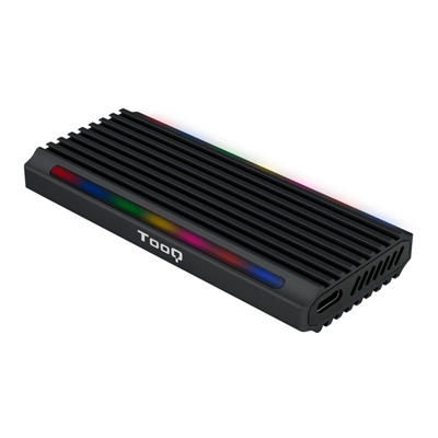 Caja externa tooq tqe - 2222b shinobi para ssd m.2 usb tipo c rgb negro