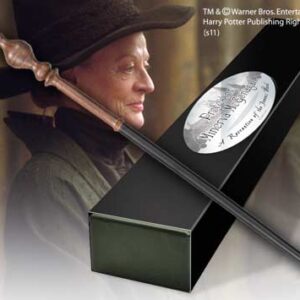 Replica the noble collection harry potter minerva mcgonagall varita con caja y placa de identificacion