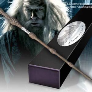Replica the noble collection harry potter albus dumbledore varita con caja y placa de identificacion