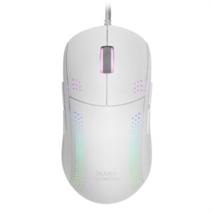 Mouse raton mars gaming mmprow optico usb 9 botones 32000ppp rgb blanco