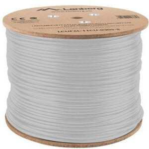 Bobina cat.6a lanberg ftp 305m  rj45 solid cobre lszh cpr fluke teste awg24 gris