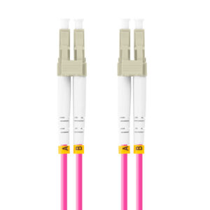 Latiguillo fibra optica lc - upc lanberg 2m multi duplex om4 50 - 125 lszh violeta