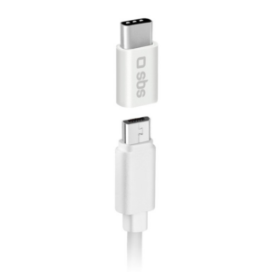 Adaptador micro usb a usb tipo c sbs hembra -  macho - blanco