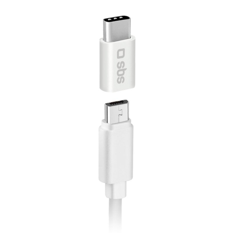 Adaptador micro usb a usb tipo c sbs hembra - macho - blanco