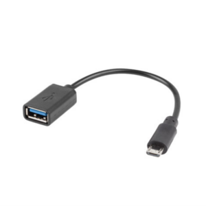 Adaptador lanberg otg usb micro(m) 2.0 a usb - a(h) 15 cm negro
