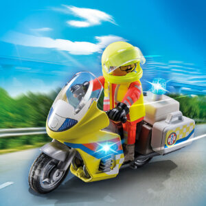 Playmobil moto de emergencias con luz intermiente