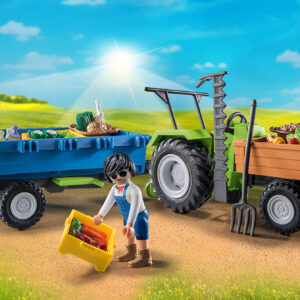 Playmobil tractor con remolque