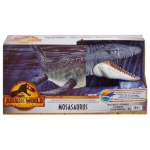 Figura mattel jurassic world mosasaurus defensor del oc?ano