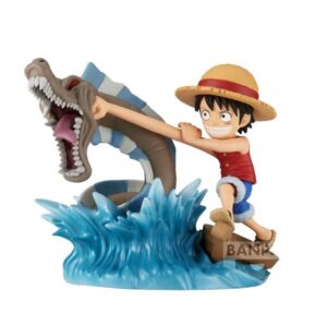 Figura banpresto one piece world collectable log stories monkey d. luffy vs local sea monster 7cm