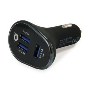 Cargador coche conceptronic carden06b 3 puertos usb tipo a 2p 5v - 2.4a 1p 5v - 1.5a 31.5w