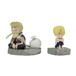 Figura banpresto one piece world collectable figure log stories sanji & zeff 6cm