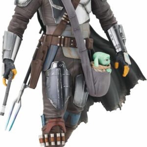 Figura diamond select star wars premier collection the mandalorian the mandalorian con the child grogu