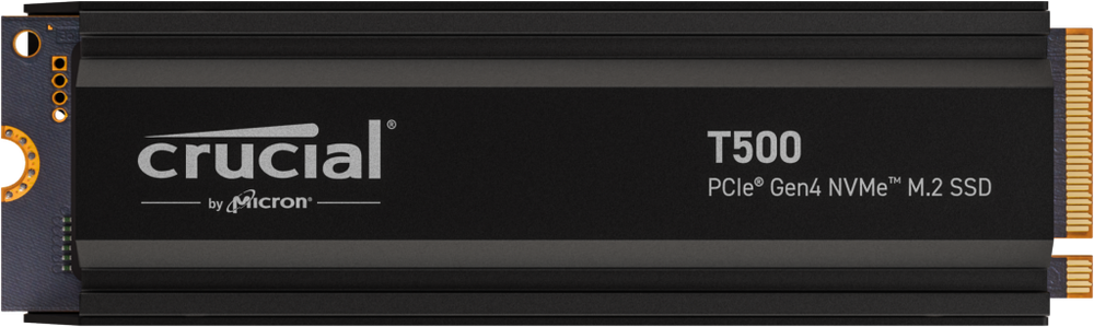 Disco duro interno solido ssd crucial t500 2tb pcie nvme 4.0 x4 con hs