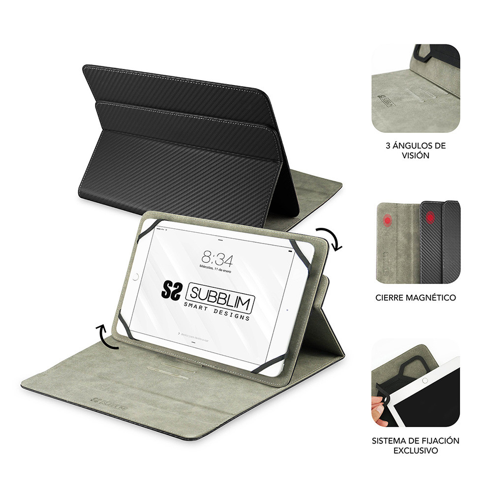 Funda subblim rotate executive para tablet 9.6 pulgadas - 11 pulgadas negro