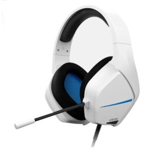 Auriculares gaming krom kopa move jack 3.5mm blanco - azul