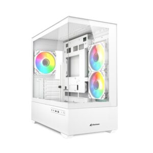Caja ordenador gaming sharkoon mk6 rgb matx cristal templado blanco