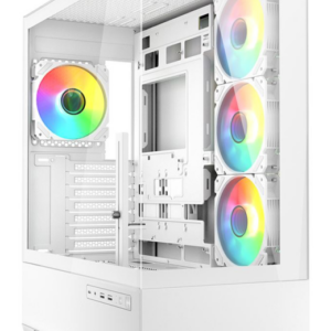 Caja gaming sharkoon ak6 tgv atx blanco 4xvent 120mm 2xusb sn fuente