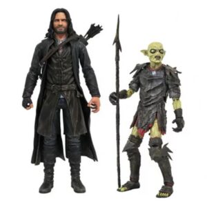Surtido de figuras diamond collection el se?or de los anillos series deluxe action aragorn y orco de moria (6)