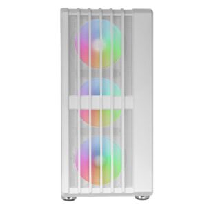 Caja ordenador mars gaming  mcvault atx argb cristal templado blanco