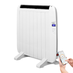 Yoevu radiador el?ctrico bajo consumo 8 elementos 1200w de pared o pie blanco
