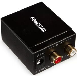 Convertidor de audio fonestar fo - 37da - audio digital en anal?gico - entrada ?ptica spdif -  coaxial spdif - salida audio est?reo - 2x rca