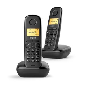 Telefono fijo inalambrico gigaset a170 duo negro 50 numeros agenda -  10 tonos