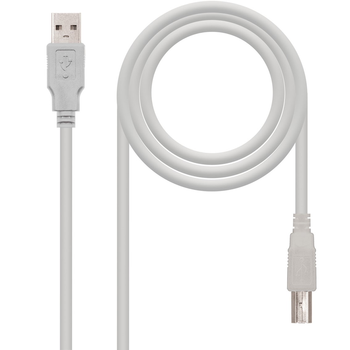 Cable impresora nanocable conversor usb - a a usb - b macho - macho beige 1.8m
