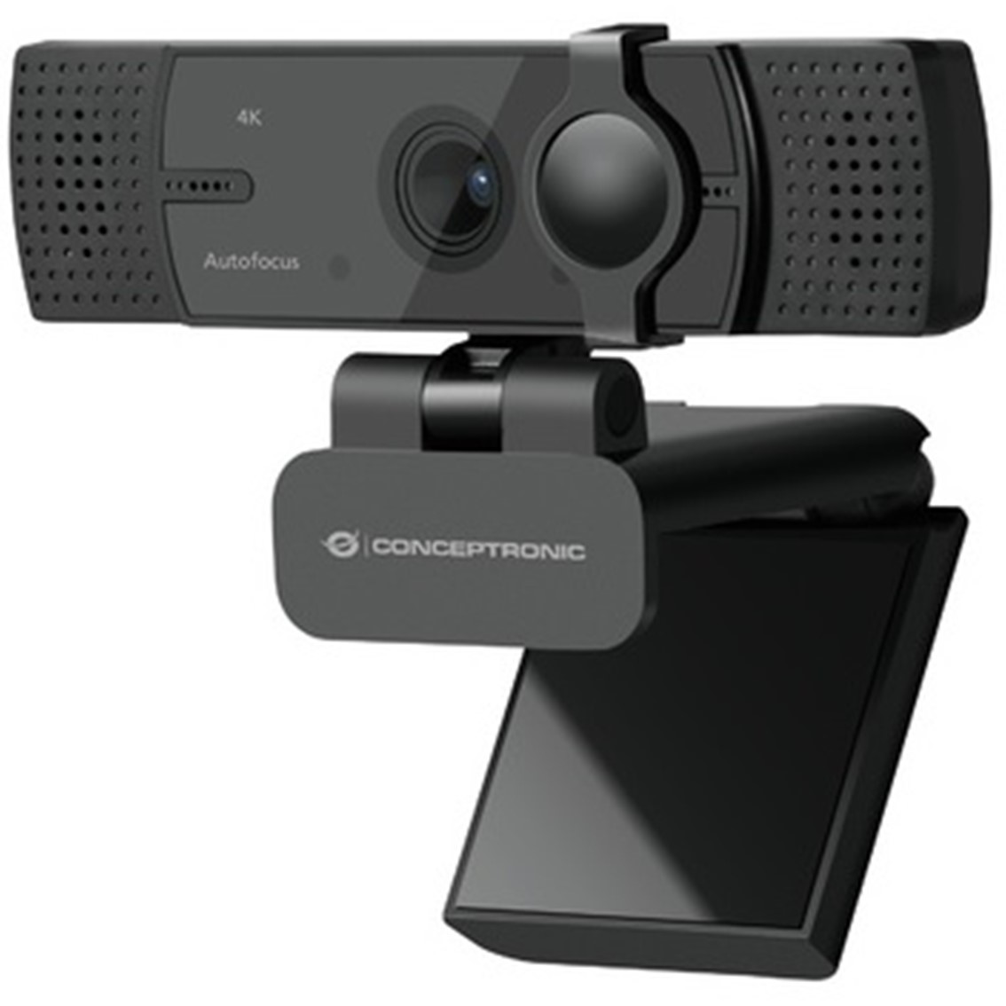 Webcam 4k conceptronic amdis07b 8.3mp - 4k ultra hd - usb - angulo vision 80? - enfoque automatico - doble microfono integrado