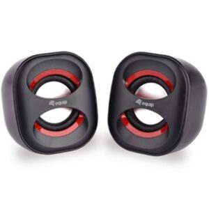 Altavoces 2.0 equip life mini 6w rms color negro y rojo jack 3.5 pulgadas alimetancion usb